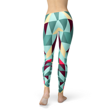 Load image into Gallery viewer, Womens Leggings w/ Colorful Geometric Triangles