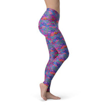 Load image into Gallery viewer, Womens Pink Purple Mermaid Leggings