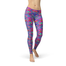 Load image into Gallery viewer, Womens Pink Purple Mermaid Leggings