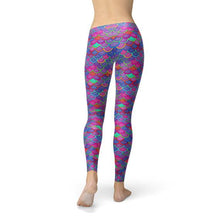 Load image into Gallery viewer, Womens Pink Purple Mermaid Leggings