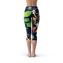 Load image into Gallery viewer, Womens Koi Fish in Pond Capri Leggings