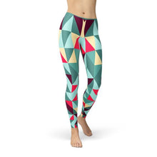 Load image into Gallery viewer, Womens Leggings w/ Colorful Geometric Triangles